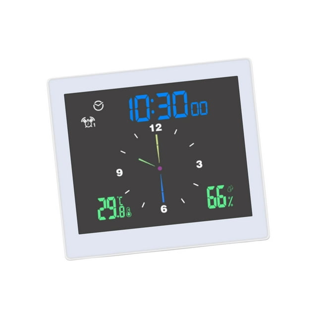Reloj Digital para baño, reloj despertador, , higrómetro, reloj de ducha, reloj de pared colgante para encimera de pulverización de agua, Blanco Macarena Reloj de pared