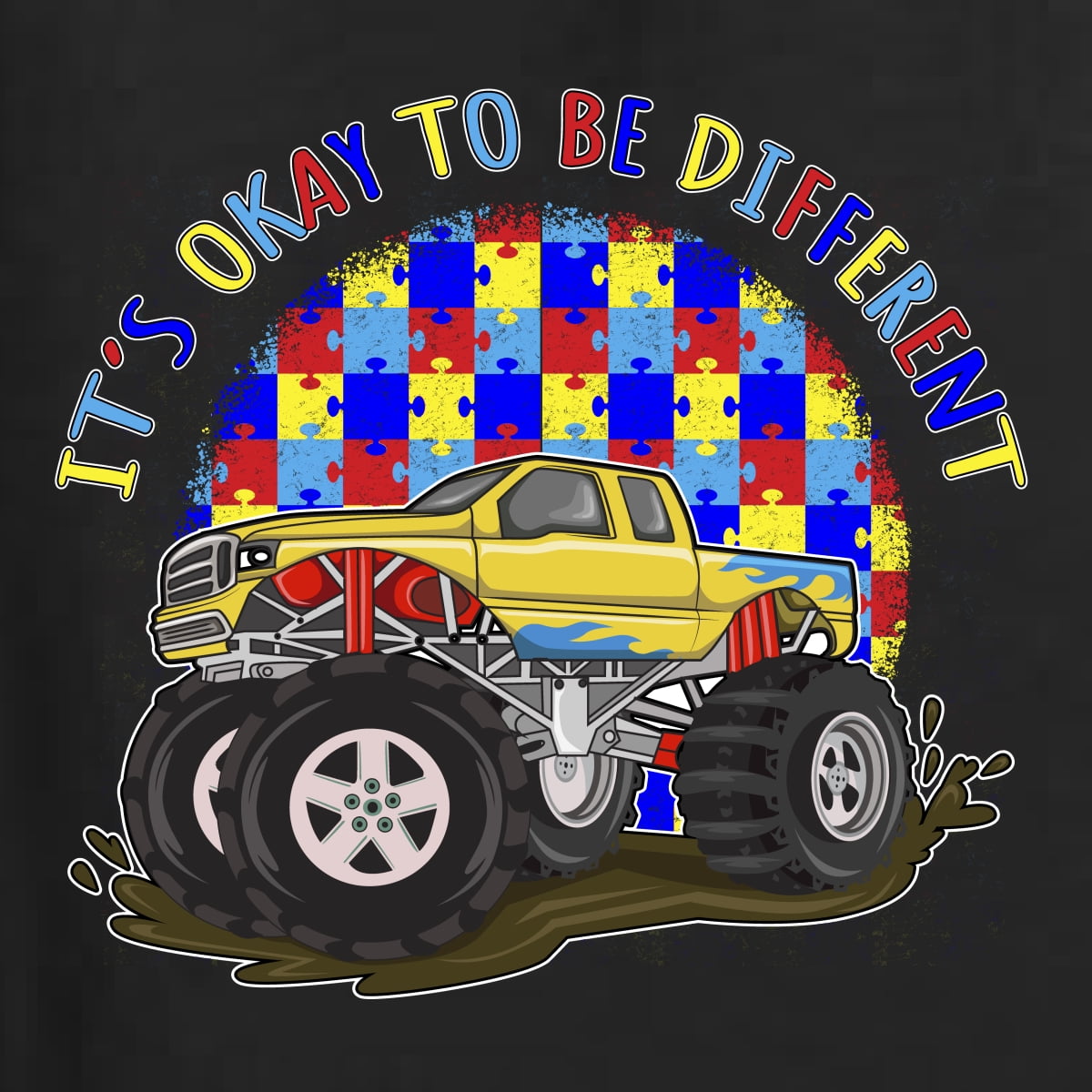 Wild Bobby Its Okay to Be Different | Truck Autism Awareness Men Long Sleeve Shirt