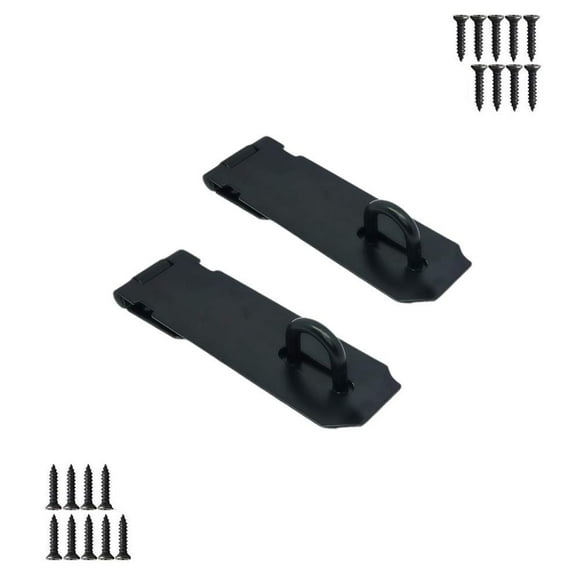 Door Hasp Padlock Latch, 5 Inch Stainless Steel Safety Clasp Hasp Lock Latch, Extra Thick Door Gate Lock Hasp with Screws,Matte Black Finish 2 Pack