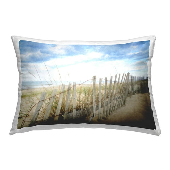 Stupell Industries Rustic Beach Fence Decorative Printed Throw Pillow Design by GraffiTee Studios