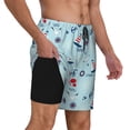 thumbnail image 2 of Fotbe Sailboats Anchors Traje de Baño para Hombre – Shorts de Natación de Secado Rápido con Forro y Bolsillos-Large, 2 of 6