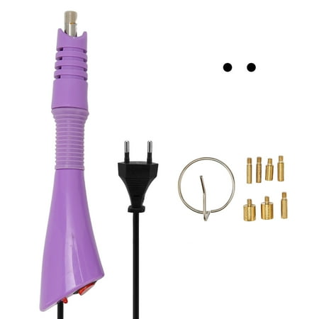 

Hot Fix Applicator with 7 Tips Iron Rings Energy Saving Metal DIY Hot Fix Machine for Clothes Purple 110220V EU Plug 110220V