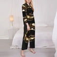 thumbnail image 3 of Daiia Golden Lips Modern Sculpture for Women's Long-Sleeved Pajama Set – Soft & Comfortable Sleepwear Button-Up Pajamas Cozy Lounge Wear-XX-Large, 3 of 7