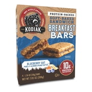 Kodiak Soft-Baked Blueberry Oat Sandwich Protein Breakfast Bars, 1.76 oz, 4 Count, Shelf-Stable