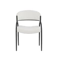 thumbnail image 2 of Brassex Jenifer Upholstered Dining Chair Set of 2 for Dining Room and Kitchen with Curved Back and Metal Frame, Cream/Black, 2 of 8