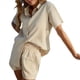 thumbnail image 3 of Conjuntos de Dos Piezas de Pantalones Cortos de Verano para Mujer, Top, Pantalones Cortos, para Descansar, Playa, Vacaciones, Chándales, Caqui, XXL, 3 of 6
