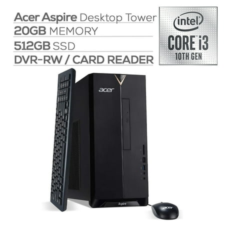 Acer Aspire TC Desktop Tower PC 10th Gen Intel Core i3-10100 4