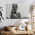 thumbnail image 3 of Elephant Stock Winter Horse Wall Art - Horizontal Canvas Wall Art - Living Room Wall Decor - Animal Canvas - Black And Gray Decor - 24" x 16", 3 of 8