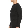 thumbnail image 2 of Men's Merino Wool Midweight Long Sleeve Henley - Black - 2X-Large, 2 of 8