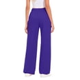 thumbnail image 4 of Women's Wide Leg Sweatpants Baggy Drawstring Sweat Pants Lounge Fashion Clothing Athletic Joggers with Pockets Purple S, 4 of 4