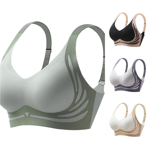 PMVFHDE Women's Wireless Seamless Smooth Comfort Wirefree T Shirt Bra Lightweight Breathable Daily Wear Unlined Pullover Style Mint Green - XXXL