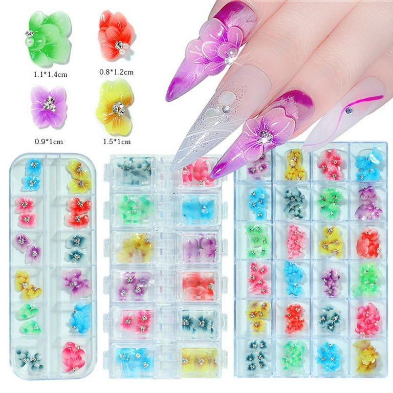 1 Box Flower Nail Art Anti-rust Anti-fall Novel 3D Metal Flower Nail Stud  for Nail Professional Nail Decoration with Gems for Nails Stud Foil for  Nails Art 