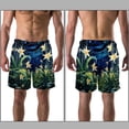 thumbnail image 3 of luoweisi Men's Beach Shorts Quick Dry Swim Trunks with Mesh Lining Plants under the Stars M, 3 of 5