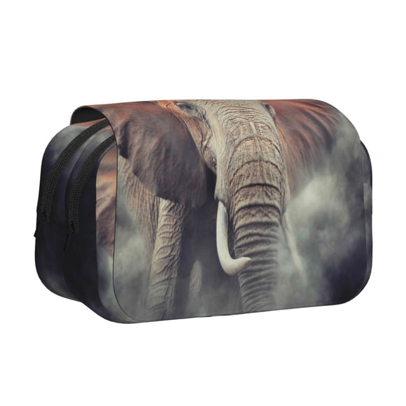 Vsdgher Elephant in Smoke Pattern Pencil Case,Large Capacity Pencil Bag Pouch Box Organizer Portable Stationery for Men Women Girl Boy