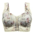 thumbnail image 1 of Women's Adjustable Zero-pressure Enjoy Summer Front Zipper Wireless Flower Bra, 1 of 3