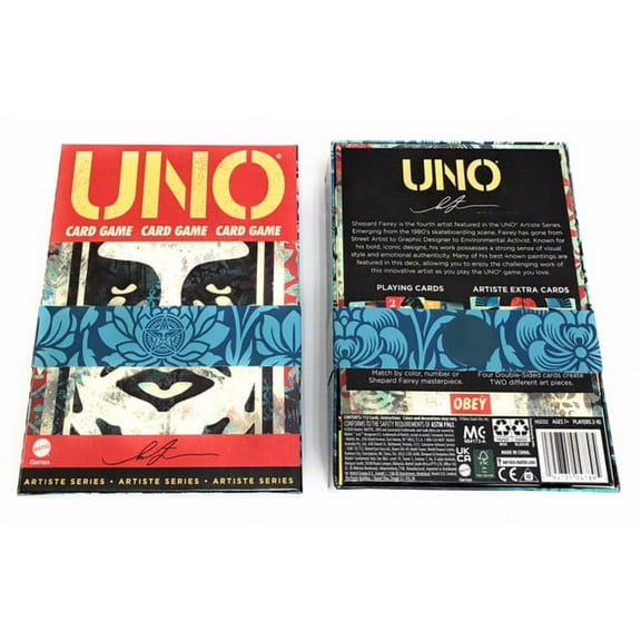 UNO Mattel Creations Artiste Shepard Child Fairey Card Game, Paper