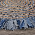 thumbnail image 2 of LR Home NATUR03384DEB36RD Tapis Rond à Franges Naturel et Rond en Jute de 3 Pi. et Bleu Denim, 2 of 2