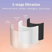 Bionaire True HEPA Air Purifier for Small Rooms Up to 345 sq. ft with 3-Speed, 360° Air Intake, Digital Controls and Removes 99.97% of Airborne Particles - White