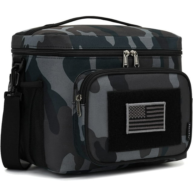 Bolsa Térmica Táctica FlowFly para Almuerzo Negra#Camo Grande