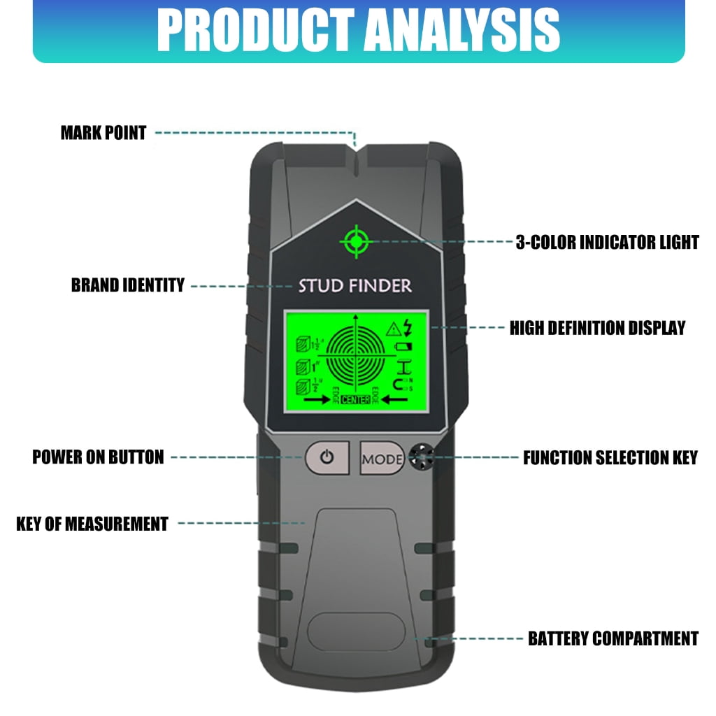 PatungKu Advanced 6 In 1 Electronic Locating Tool Wall Measurement Instrument for House