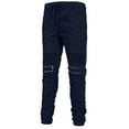 thumbnail image 2 of J. METHOD Men’s Jogger Pants Casual Moto Biker Zipper Slim Fit French Terry Fleece Tapered Leg Elastic Waist NEMP20 Navy 2XL, 2 of 6