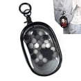 thumbnail image 1 of Clear Figures Display Bag, Portable Figures Storage Bag with Keychain, Mini Doll Hanging Blind Box, Single Zipper Closure Dustproof Collectibles Case for Mini Figures, Dolls (Black, Elliptic), 1 of 5
