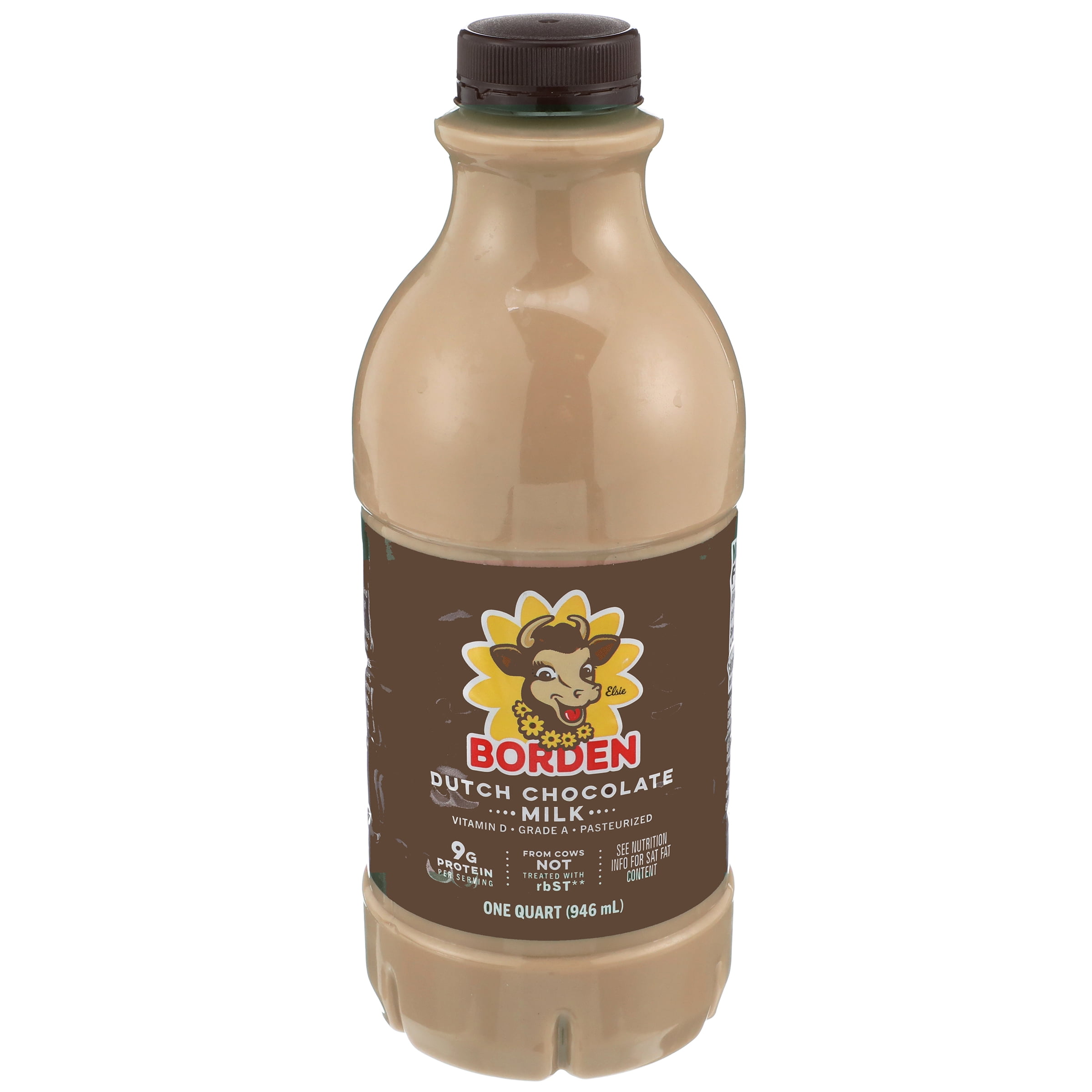 Borden Dutch Chocolate Milk, 1 Quart Bottle, Liquid, Refrigerated, Contains Dairy