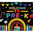 thumbnail image 4 of Colorful Welcome to Pre K Banner with Pencils Rainbows Stars and Books Backdrop Party Decorations for Preschool Openings Classroom Decorations School Events Photography Props, 4 of 8