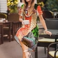 thumbnail image 3 of Rateoe Cobra Snake Pattern Women’s Short Sleeve Dress – Casual Elegant Summer A-Line Dress for Everyday Wear, 3 of 6