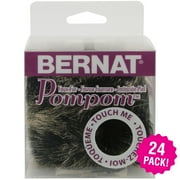 Bernat Faux Fur Pompom 1 Count - Black Mink, Multipack of 24