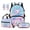 Axolotl Whale Print, variant on Girls Backpack Set 5 PCS School Bag with Lunch Bag & Pencil Case & 2 PCS Bookmarks, Cute Dragon Print School Bookbag Set for Elementary Middle School Girls