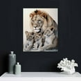 thumbnail image 4 of Nawypu Modern Wild Animal Canvas Paintings Family Portrait Pictures Wall Decor Artwork Living Room Bedroom Home Office Decorations and Wooden Framed Ready to Hang, 4 of 4