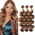 thumbnail image 1 of Extensiones de cabello ZevPiul Highlight Blonde Body Wave, 3 paquetes, 1 of 5