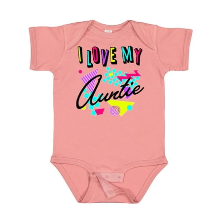 

Inktastic I Love My Auntie- 80s Retro Style Gift Baby Boy or Baby Girl Bodysuit