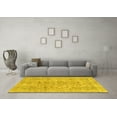 thumbnail image 3 of Ahgly Company Machine Washable Indoor Square Abstract Yellow Modern Area Rugs, 3' Square, 3 of 4