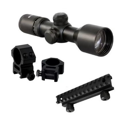 TACBRO Optics Kit With Tactical 3-9x42 Compact Rifle Scope + Rings And Picatinny