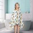 thumbnail image 6 of White Cartoon Dinosaurs Hooded Bath Towel，50"x30" for Ages 3 To 12 Kids, Quick Dry Lightweight Soft Microfiber Hood Beach Towel Cover Up for Kids, 6 of 7