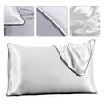thumbnail image 6 of 2pcs Artificial Silk Breathable Comfortable Pillowcase Pillow Case  (White S), 6 of 8