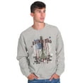 thumbnail image 4 of Rocking Dad Guitar American Flag Men's Crewneck Sweatshirt Brisco Brands X, 4 of 6