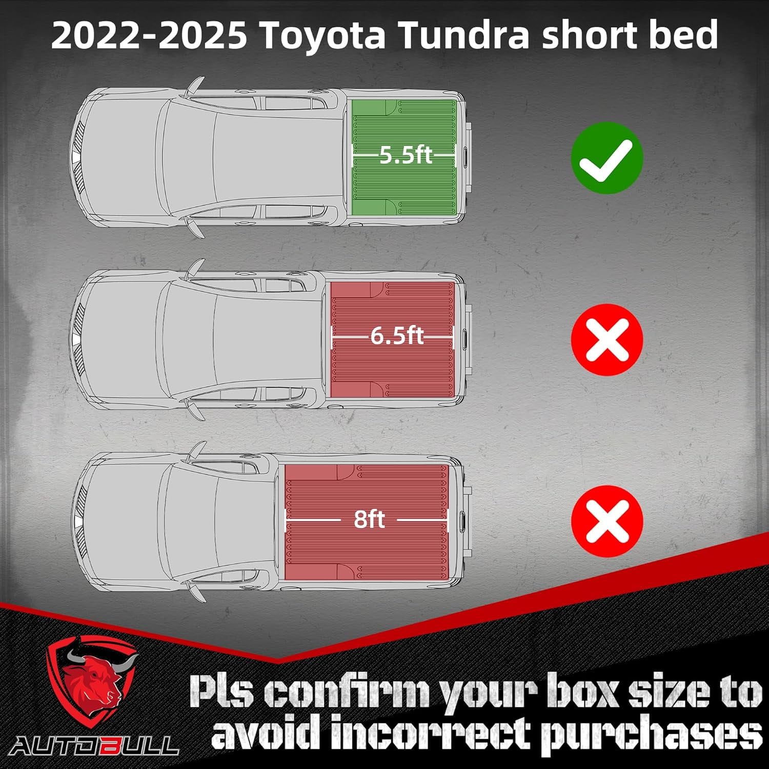 WHALEMOTOR 5.5ft Soft Tri Fold tonneau Cover Compatible with 2022-2026 Toyota Tundra, Vinly Top Alloy Steel Structure Truck Bed
