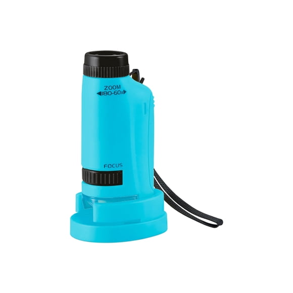 Mejor microscopio de bolsillo para niños - Aumento de 60x a 120x con luz LED para observación portátil de muestras