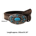 thumbnail image 2 of TIERPOP European and American Snap Belt Women Engraved Sapphire Belts Western Belts Jeans Pants Dresses Belts with Buckle, 2 of 9