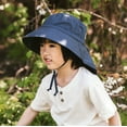 thumbnail image 3 of JAN & JUL Kids' Sun-Hat for Boys Girls, Lightweight, Breathable Polyester (L: 2-5T, Navy with Navy Trim), 3 of 9