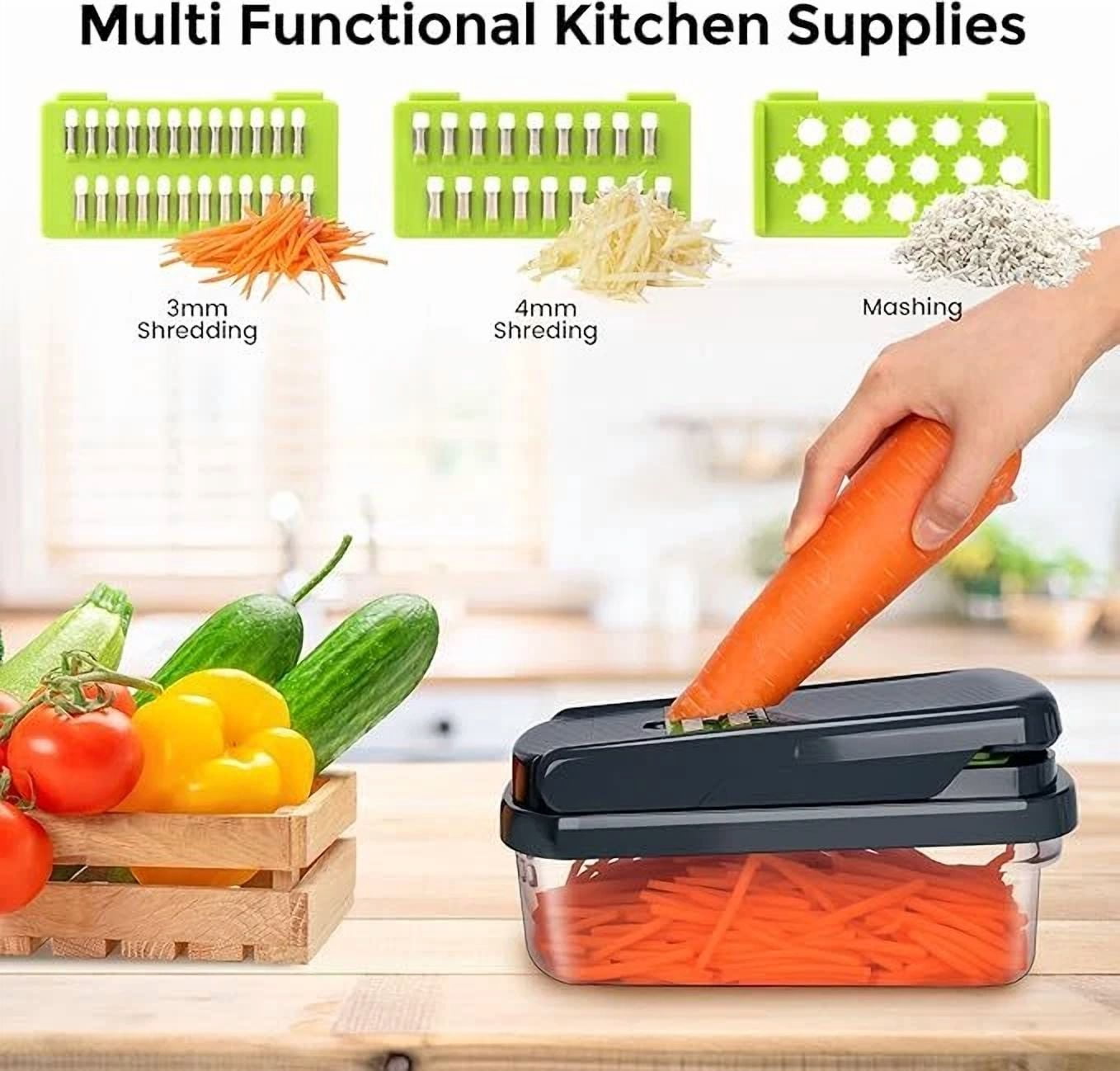 CRESTIN- Manual Hand Press Garlic Onion Vegetable Food Chopper Cutter Processor Dicer Us