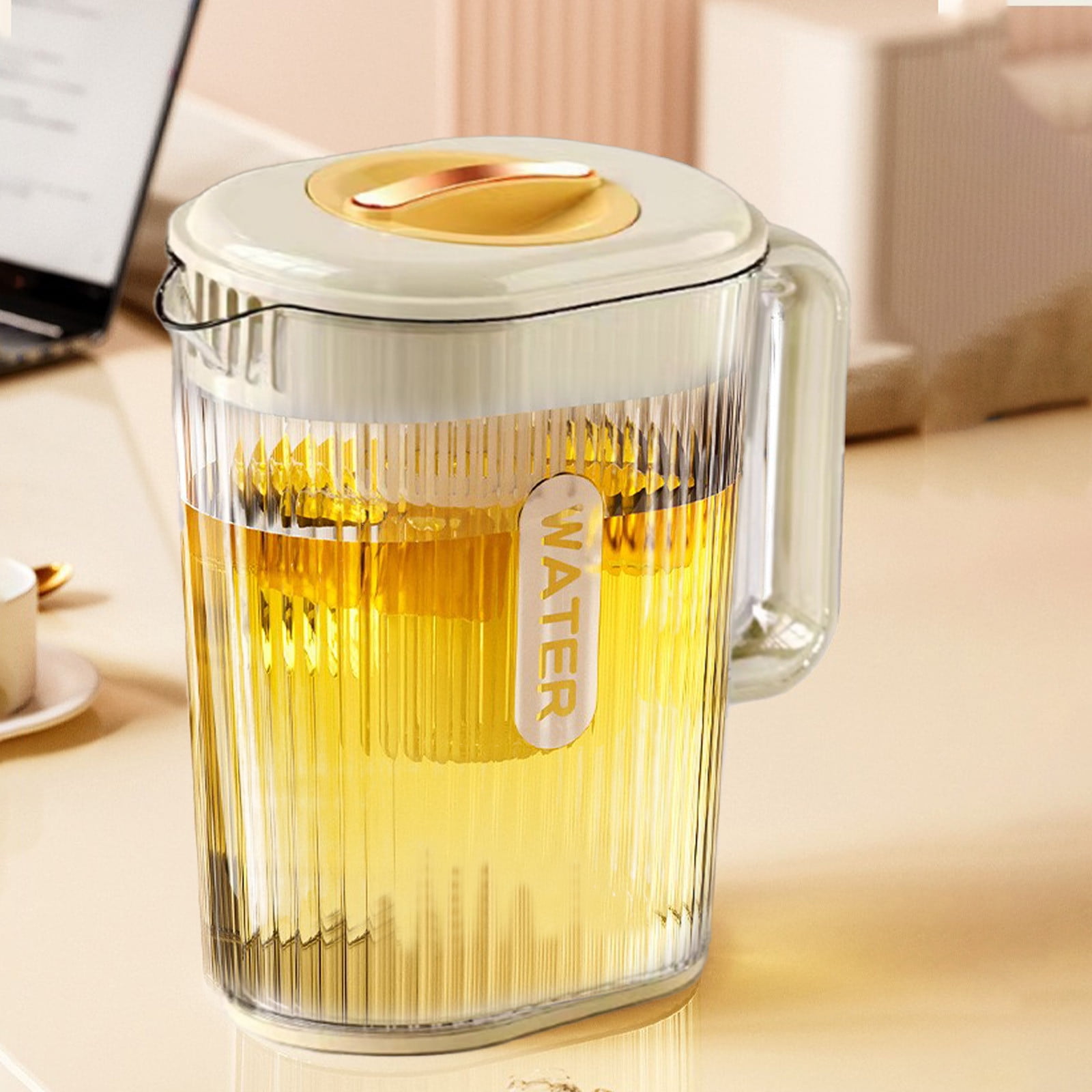 Summer Savings Clearance! RFUGUG Glass Pitcher,Glass Water Pitcher with Lid,Iced Tea Pitcher for Fridge,for Juice, Coffee, Milk, Cold or Hot Beverages, Gift for Men and Women