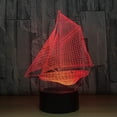 thumbnail image 4 of YSITIANNA 3D Sailing Boat Ship Night Light Table Desk Optical Illusion Lamps 7 Color Changing Lights LED Table Lamp Xmas Home Love Birthday Children Kids Decor Toy Gift STNL#3358, 4 of 6