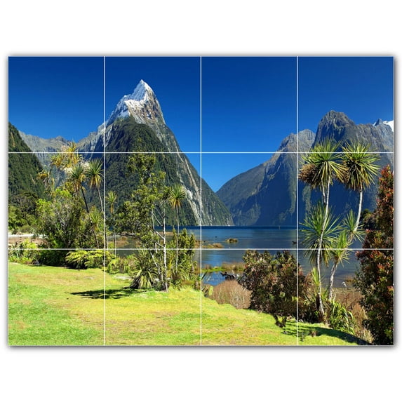 Picture-Tiles.com: Lakes Ceramic Tile Wall Mural WAL500804-43S. 17"W x 12.75"H using (12) 4.25" x 4.25" Ceramic Tiles-Satin Finish