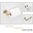 thumbnail image 3 of Juego de 3 accesorios de baño, toallero de 30 cm, portarrollos de papel higiénico, percha para albornoz, oro cepillado, 3 of 5