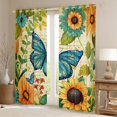 thumbnail image 2 of Castle Fairy Chic Flowers Black Out Curtains for Boys Girls,Floral Sunflower Butterfly Curtains Pack of 2 (42x63 Each),Vintage Aesthetic Bedroom Curtains,Lightweight Room Decor, 2 of 6