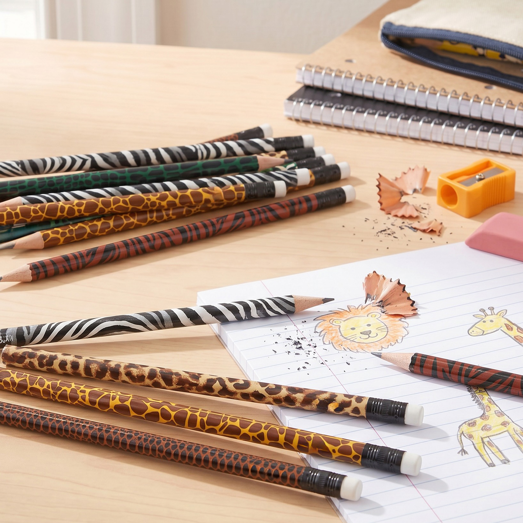 Lápices de Madera Pen+Gear con Estampado Animal, #2 HB, Multicolor, 12 Piezas 2